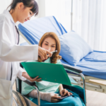 Patient consulting with surgeon before cosmetic surgery in Vietnam